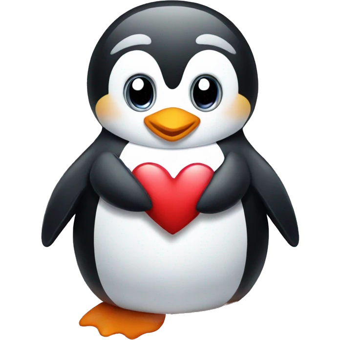 Penguin with heart emoji