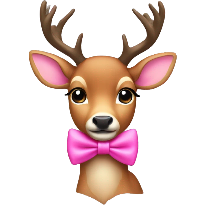 deer wearing pink bow emoji