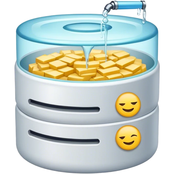 lines of code feeding into a Database emoji