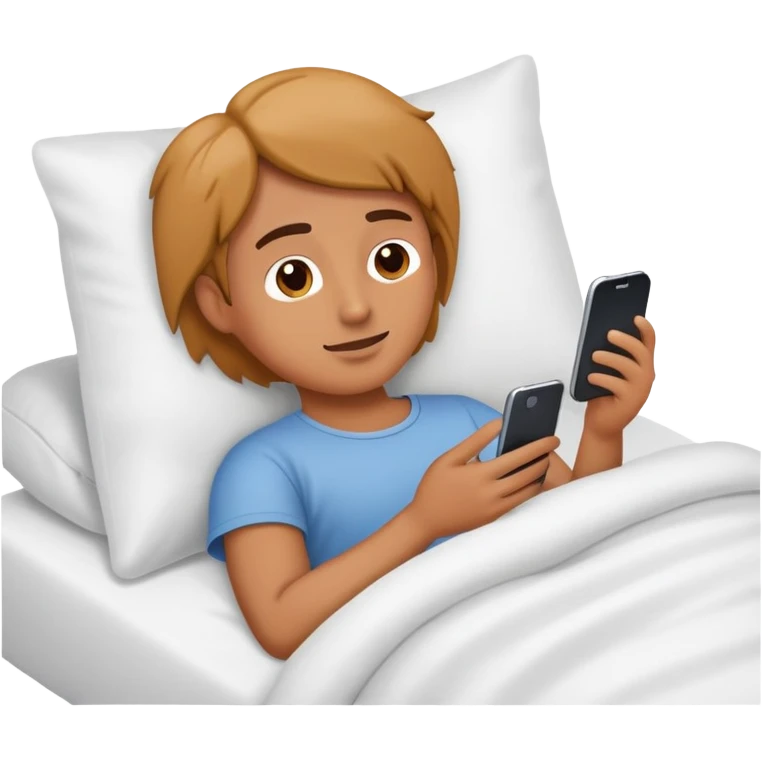 relaxing in bed on my phone emoji