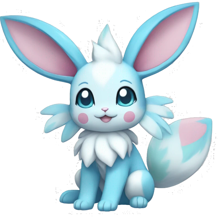 Kawaii Chibi Sylveon-Bunny-Glaceon-Vaporeon-Pokémon full body emoji