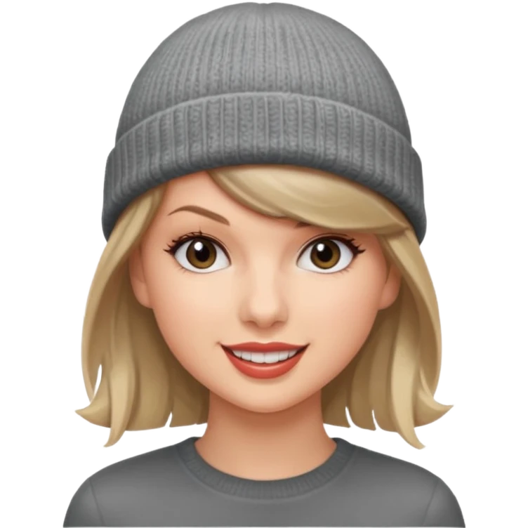 taylor swift wearing gray beanie emoji