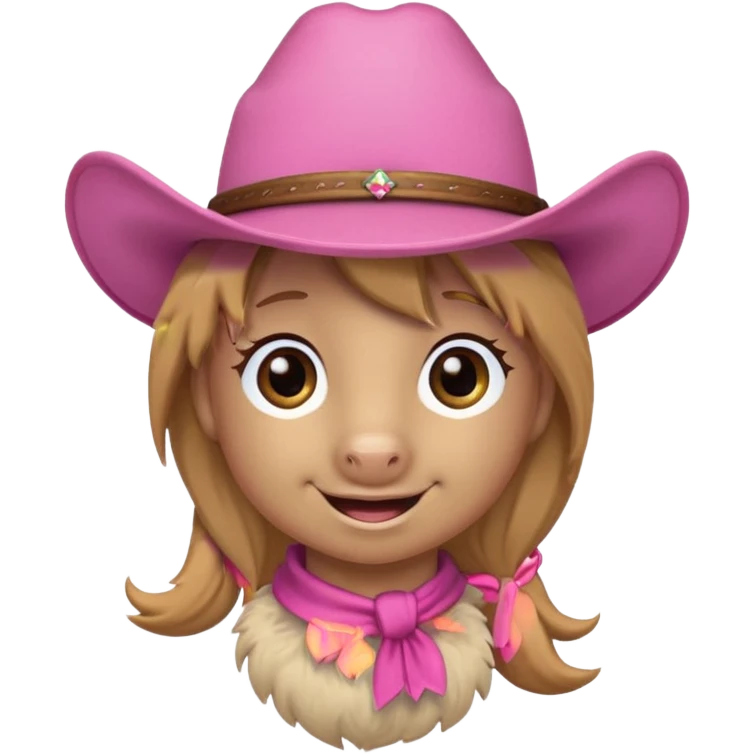 A pony with a pink cowboy hate emoji
