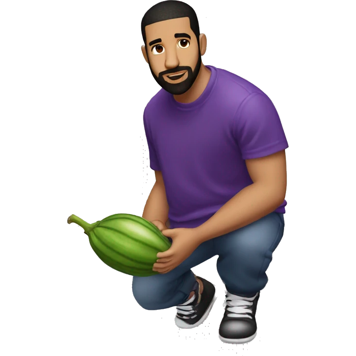 Drake the rapper moving an eggplant around emoji