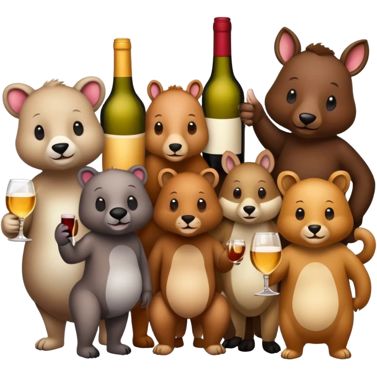 Animals with wine and beer  emoji