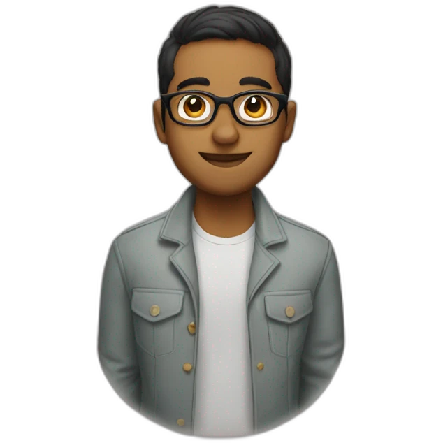 Amrit with glasses emoji