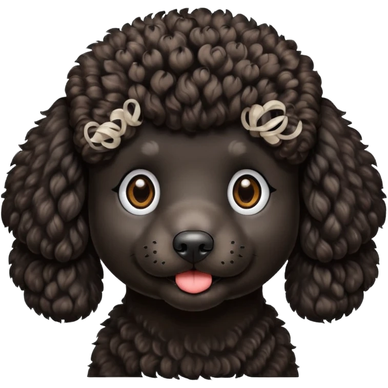 black poodle with brown fur around the mouth emoji