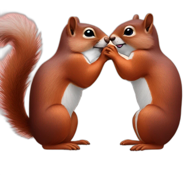 Two squirrels kiss emoji
