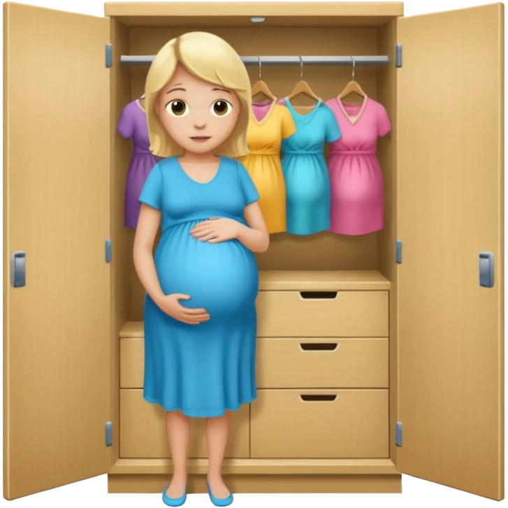 Pregnant blonde man in a closet emoji