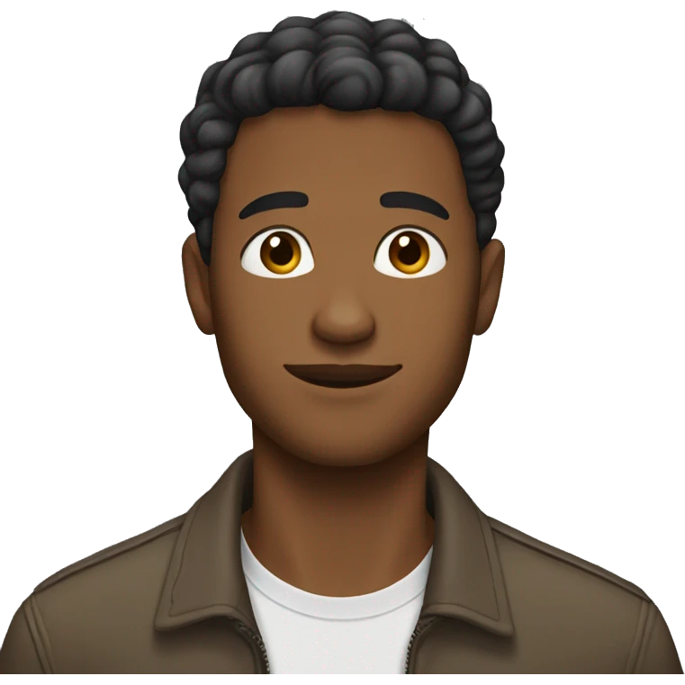 Brown guy, short hair, young, no beard emoji