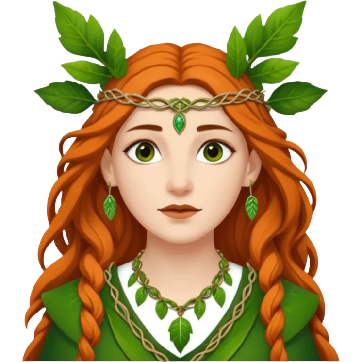 Leaf-necklace druid queen emoji