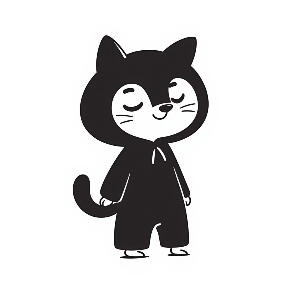 Kuromi character, hand-drawn, quirky look emoji