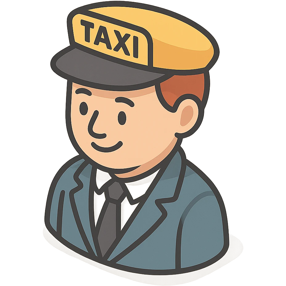 friendly taxi driver emoji