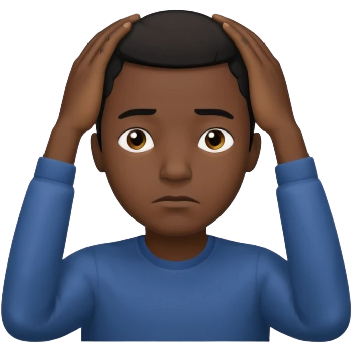 Black man holding head emoji