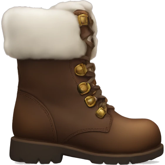 Leather heal boots with fur emoji