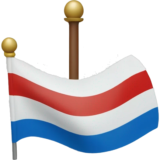 blue flag with a white circle in the middle, three stripes on the bottom white, red, green emoji