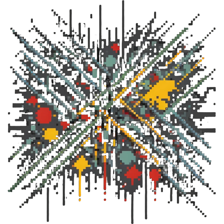 Pollock abstract splatter art in pixel art style emoji