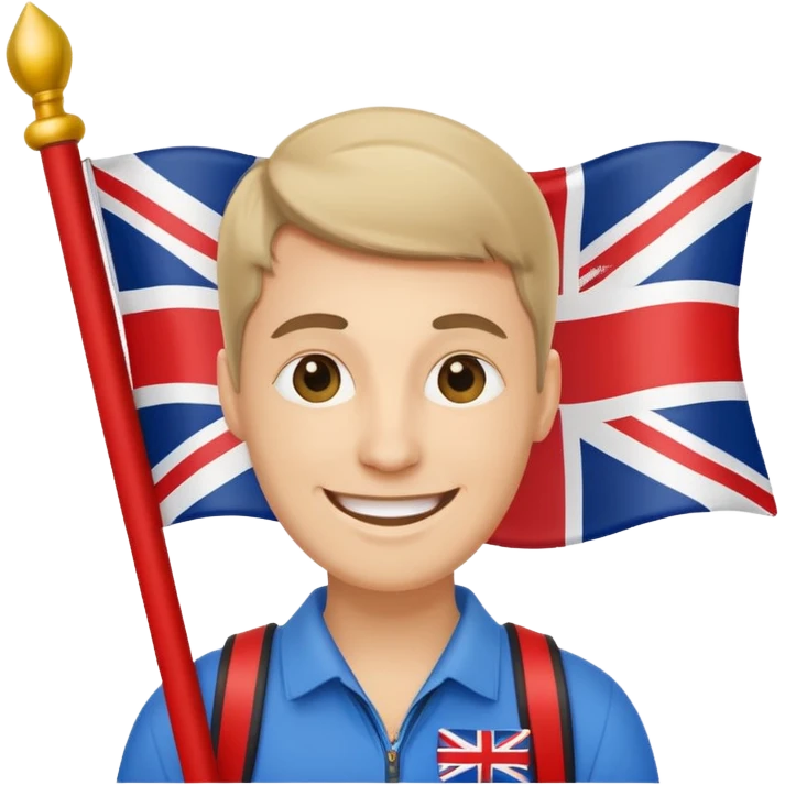 a tourist with an English flag emoji