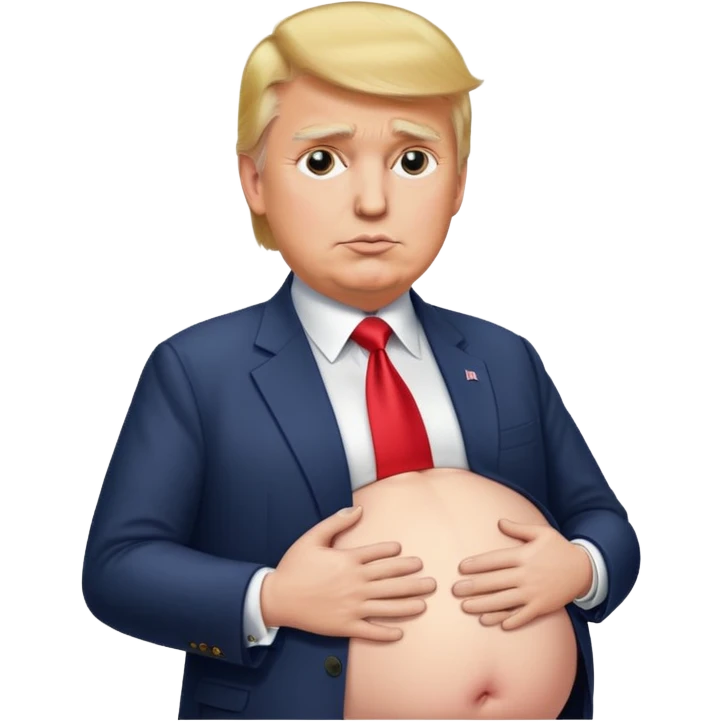 pregnant donald trump rubbing his belly emoji