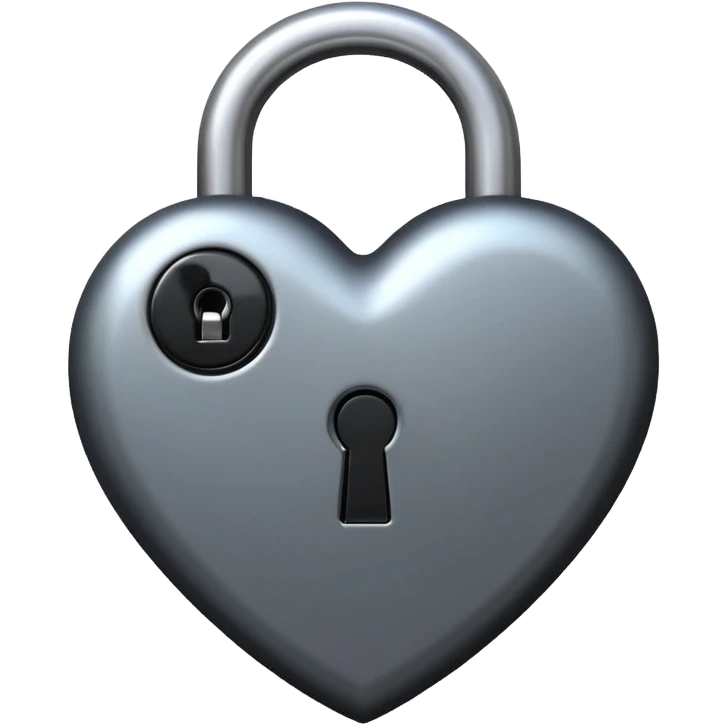 emo heart with a black lock emoji