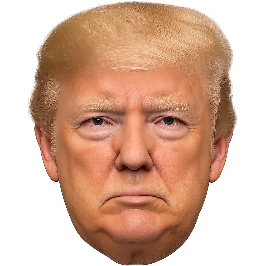 Donald Trump, very lifelike, looking straight, emoji format emoji