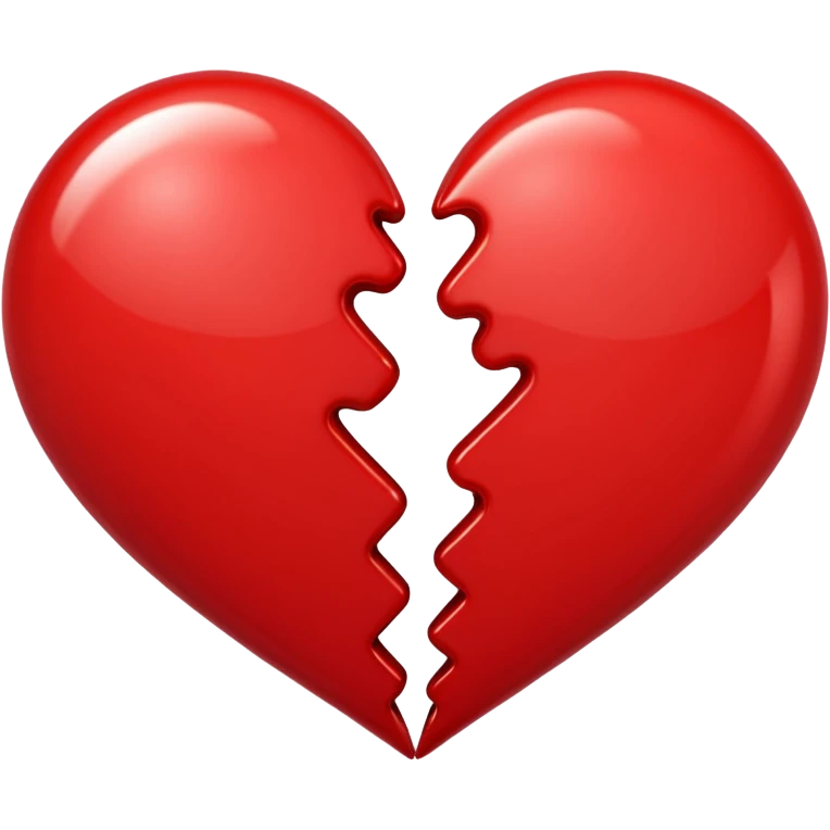 Une cœur qui forme un demi cœur emoji