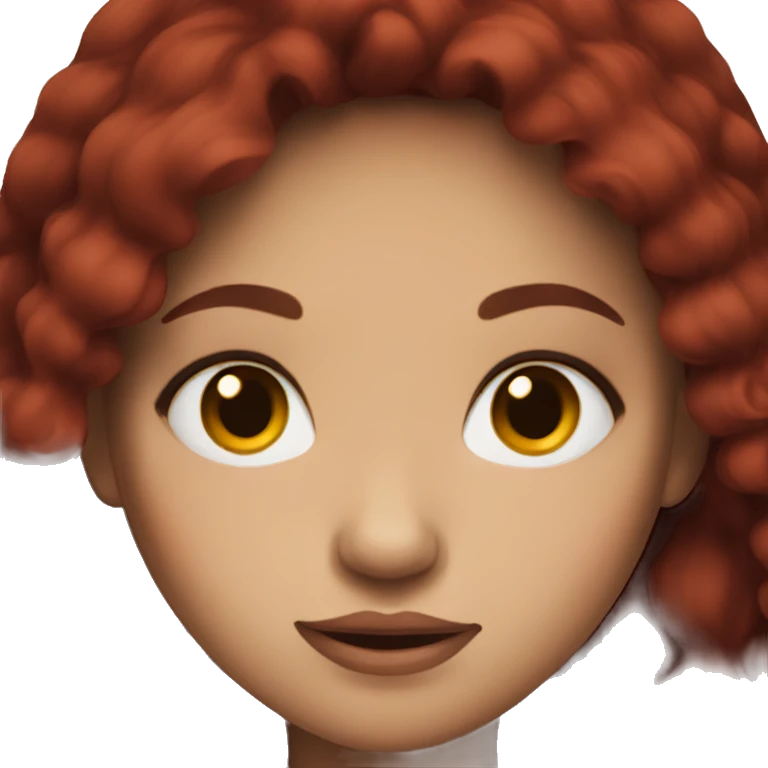Dark red hair girl with black eyes  emoji