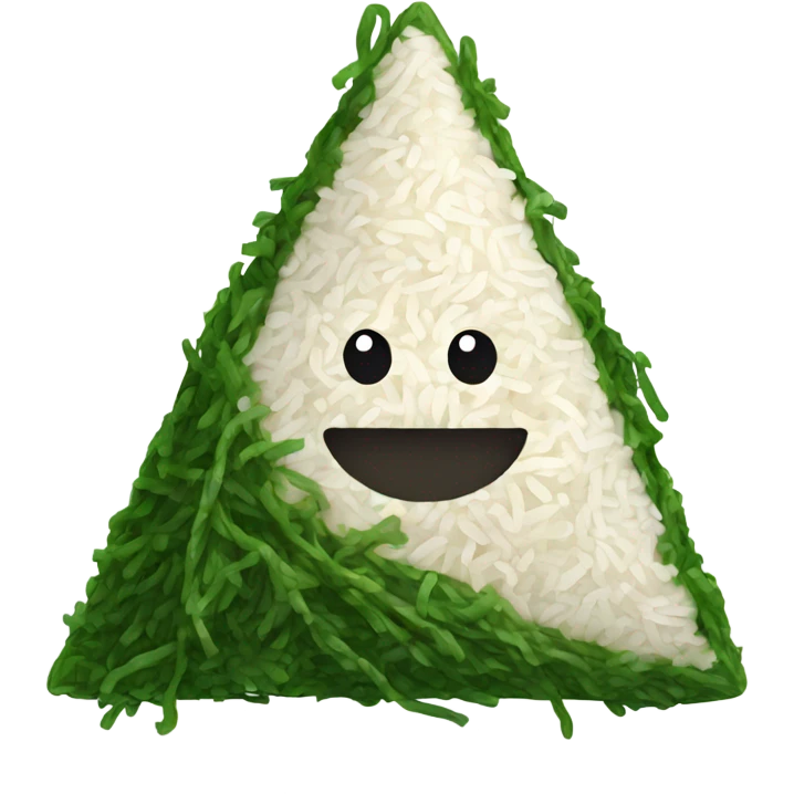 Rice in a triangle wrapped with seaweed emoji