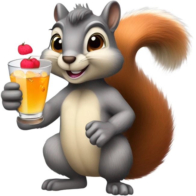 Squirrel drinking alcohol  emoji