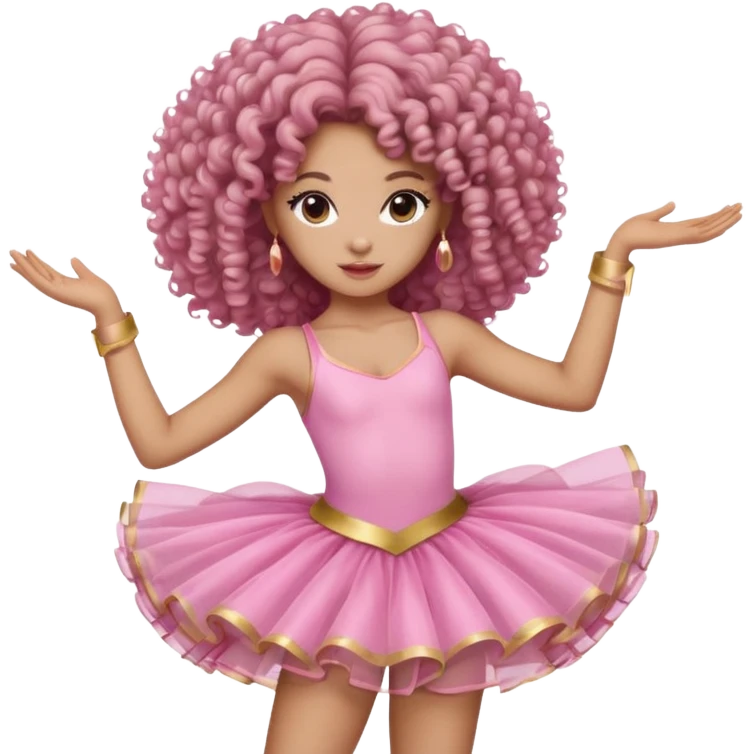 girl with big curly hair dancer emoji