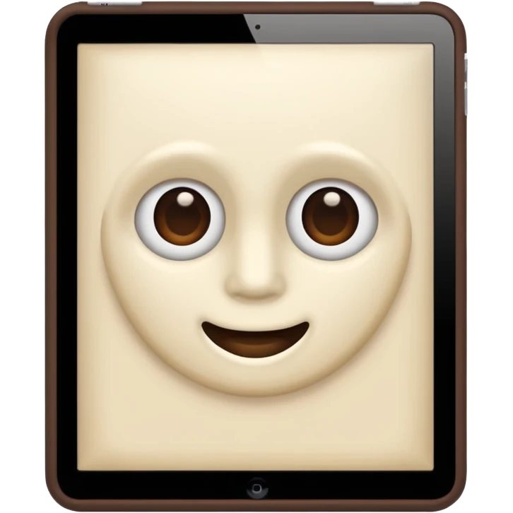 Color Cream color and dark brown iPad  emoji