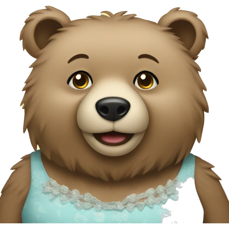 Bear in a dress emoji