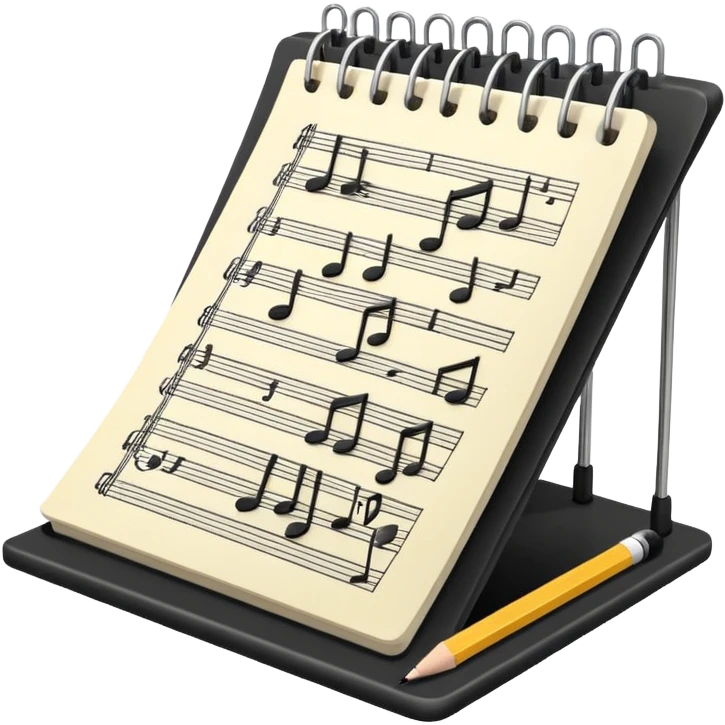 music score notebook with stand emoji