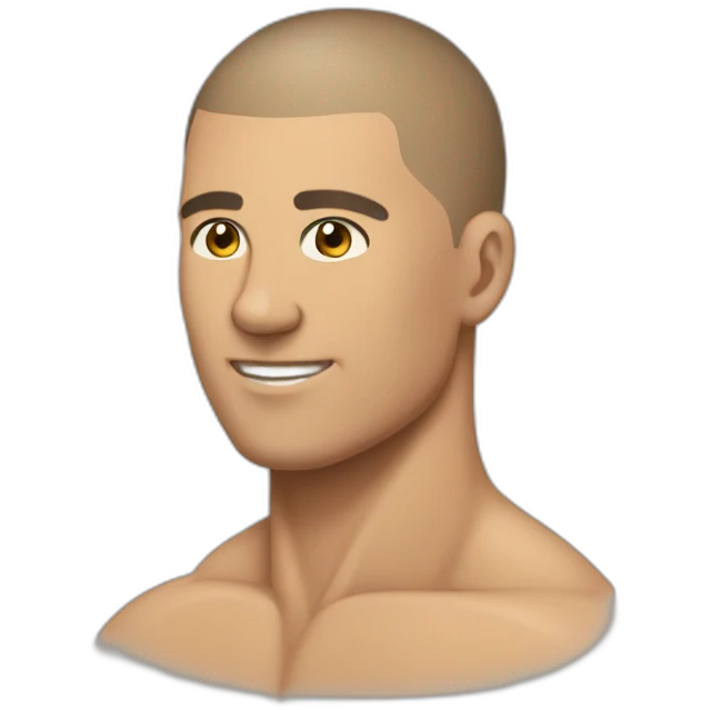 buff man body buzz cut hair waterpolo emoji
