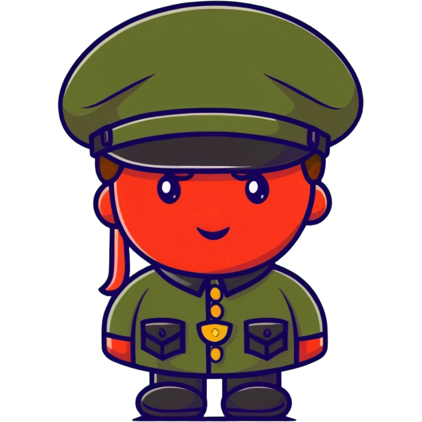 tomato wearing Napoleon Bonaparte's bicorne hat and military officer uniform emoji