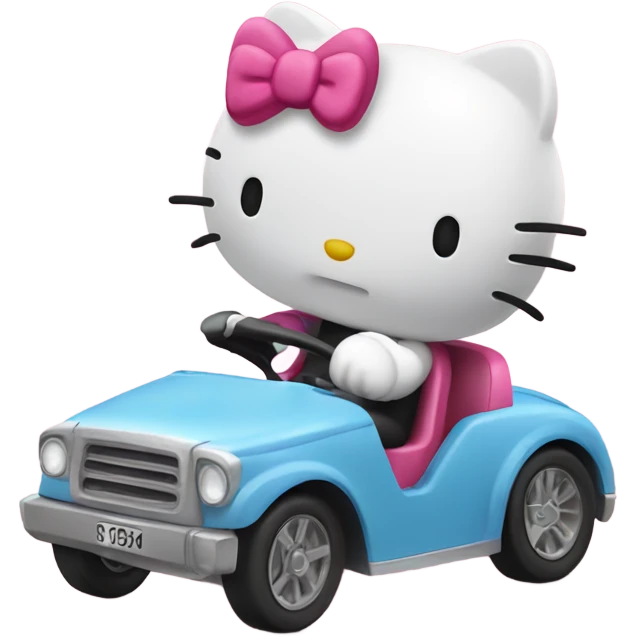 Hello kitty driving emoji