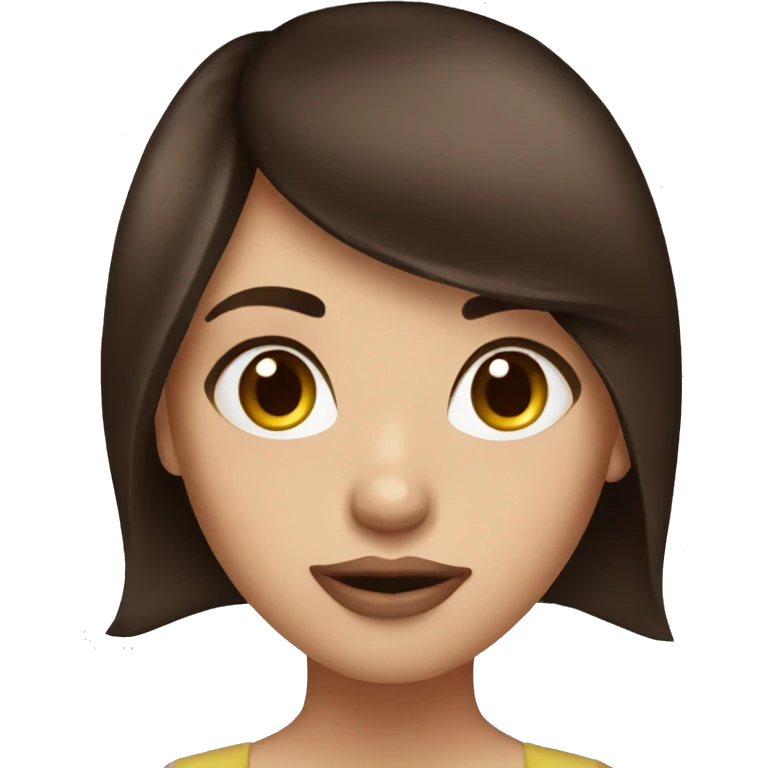 Girl brunette big lips emoji