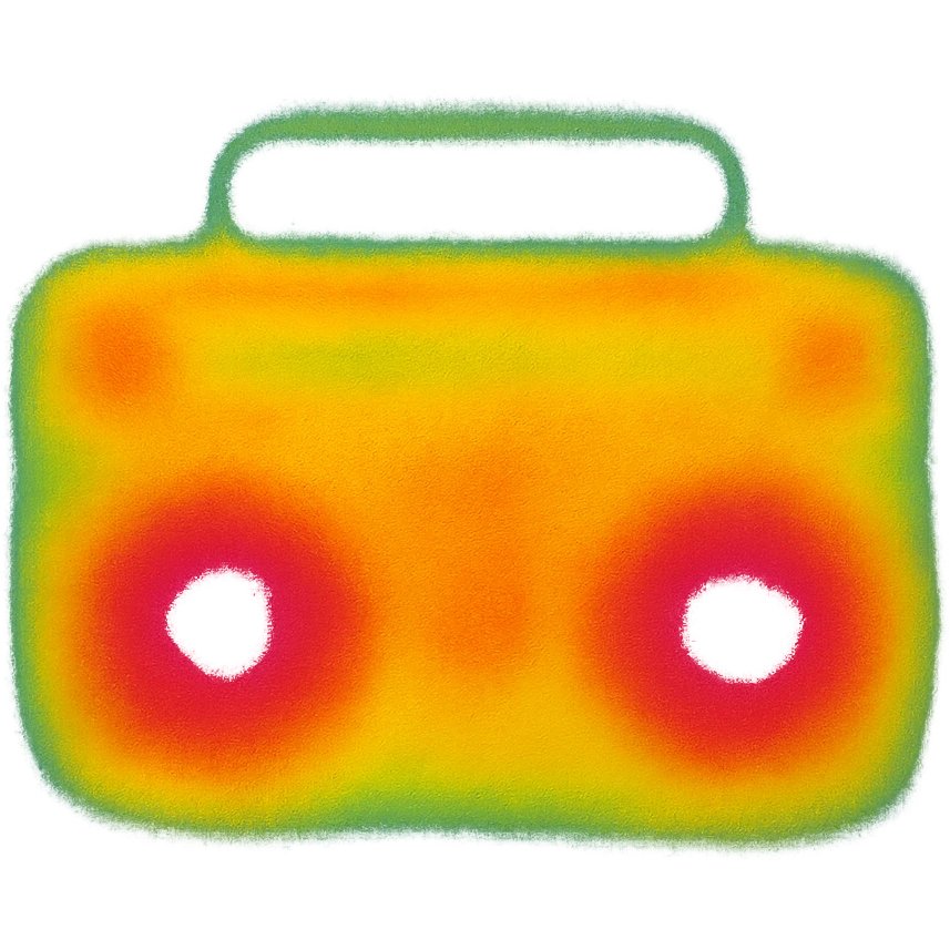 A boombox column emoji