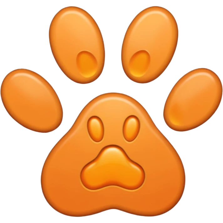 a light pastel orange pawprint emoji