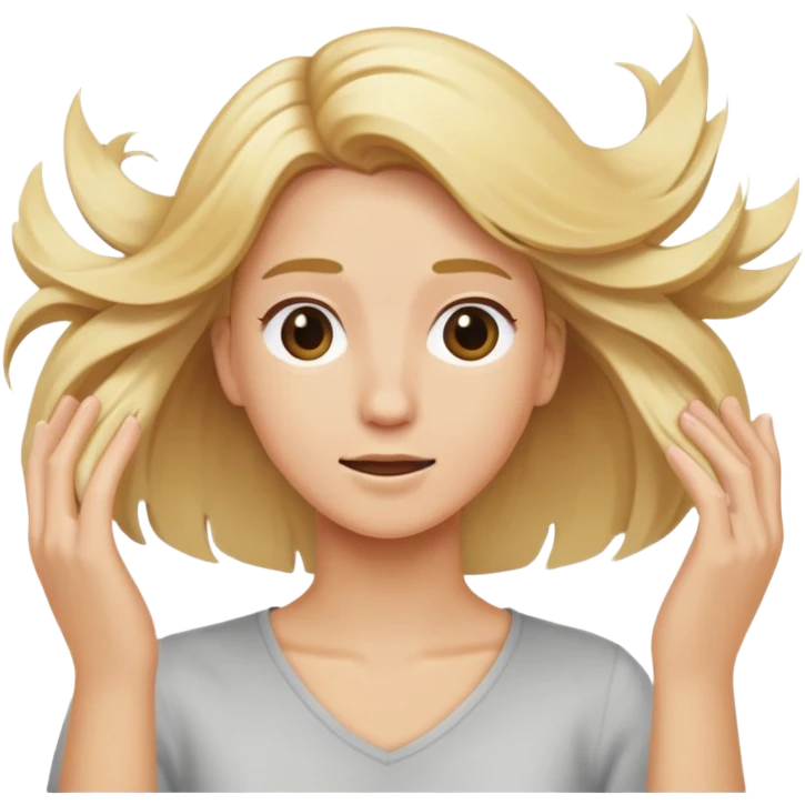Blonde hair flip emoji