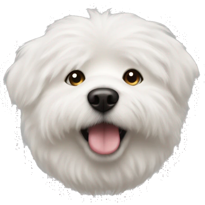 white fluffy dog meatball nose face  emoji