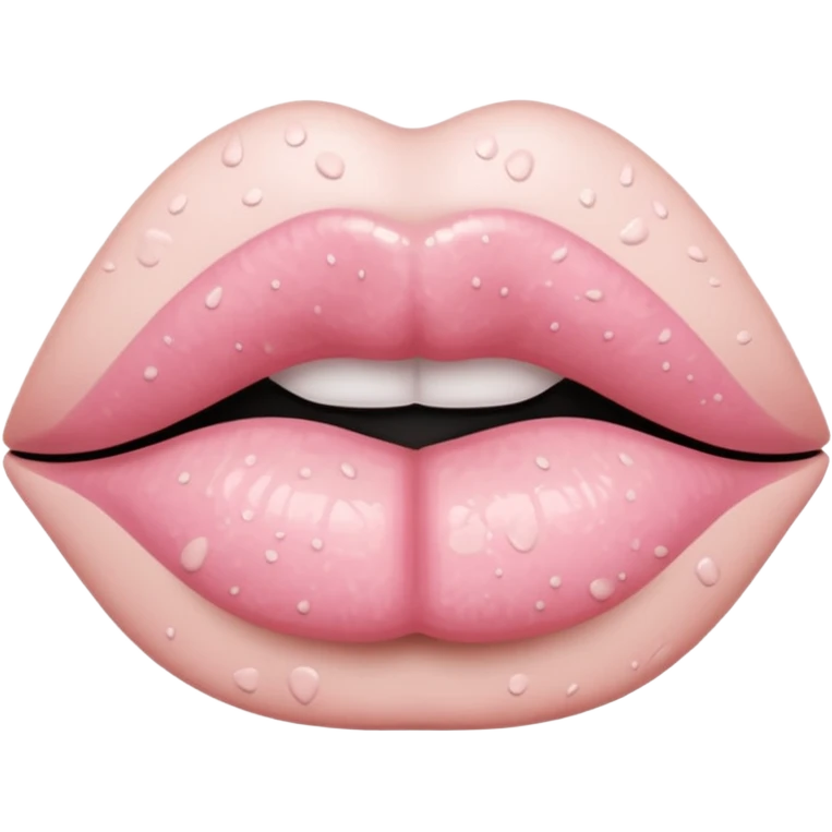 شفاه 👄 وردية فاتحة و مرقطة بالأسود حيث يظهر اللون الأسود ويكون أكثر واقعية  emoji