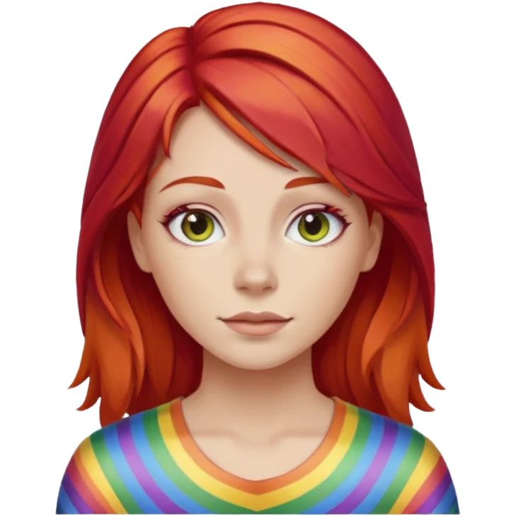 rainbow female with red hair  emoji