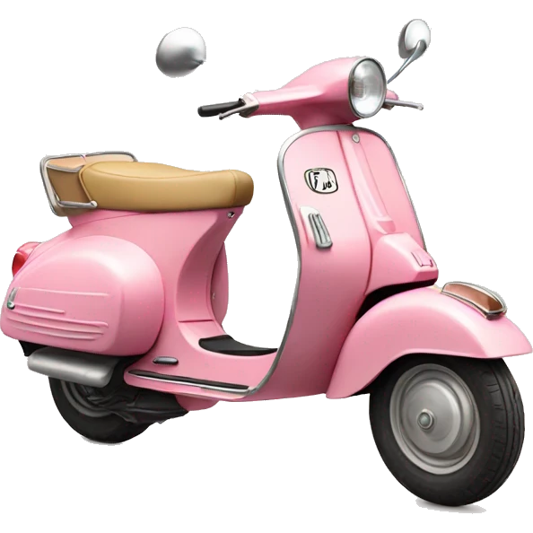 A vintage, pink Vespa with a beige saddle  emoji