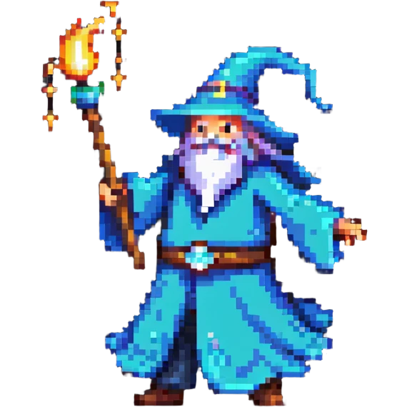 dancing wizard with a staff emoji