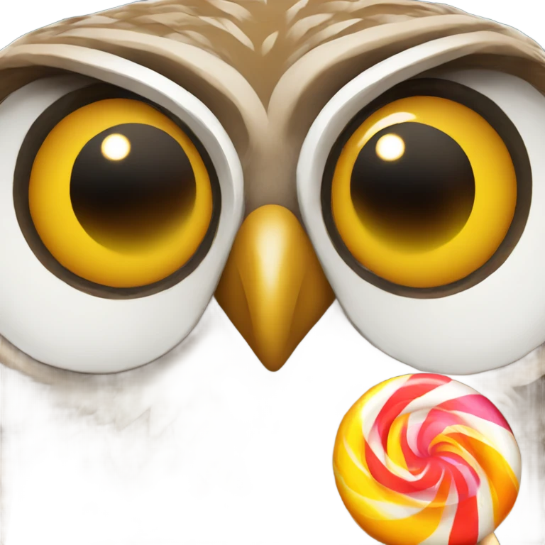 Owl eating a lollipop  emoji