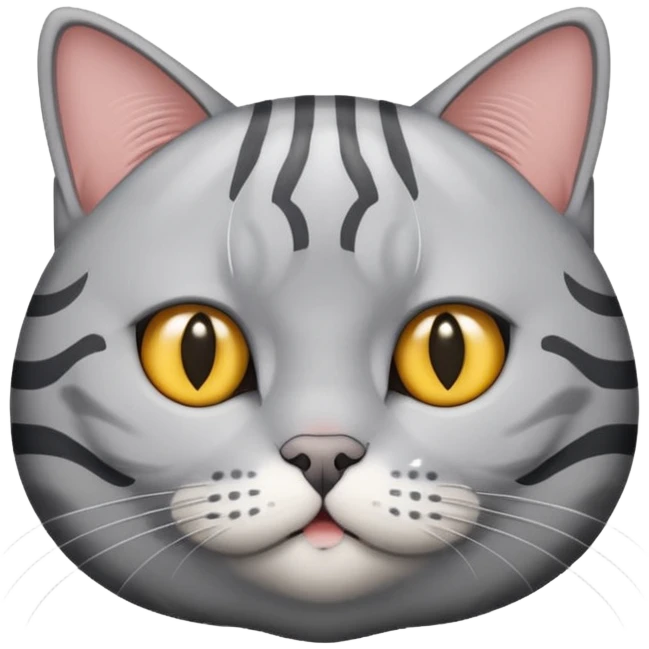 Generate an emoji of a British Shorthair cat with a gray stripe emoji