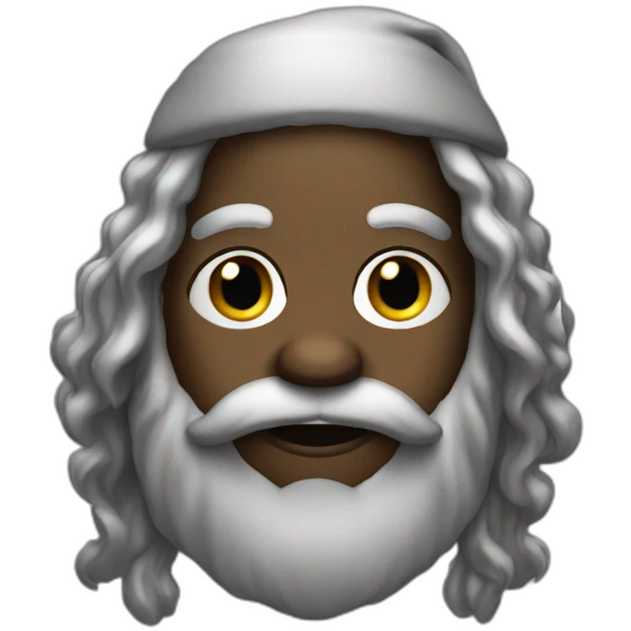 black santa with long hairs emoji