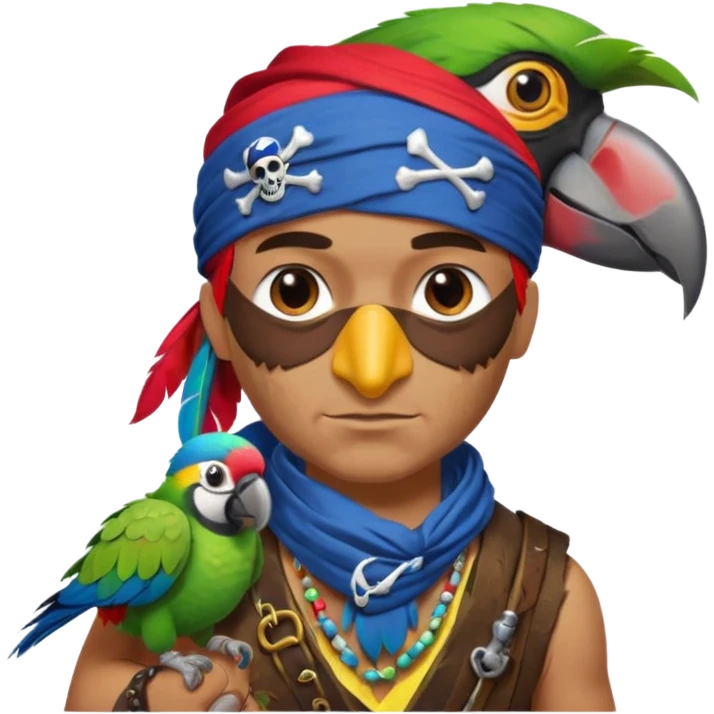 pirate and parrot emoji