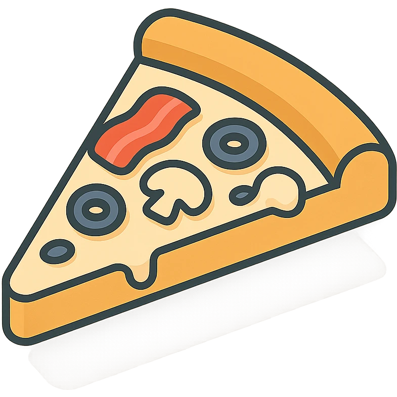 pizza with cheese bacon mushrooms olives  emoji